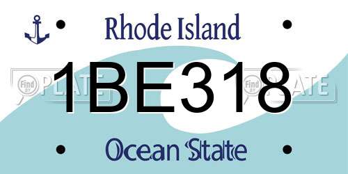 1BE318 Rhode Island License Plate