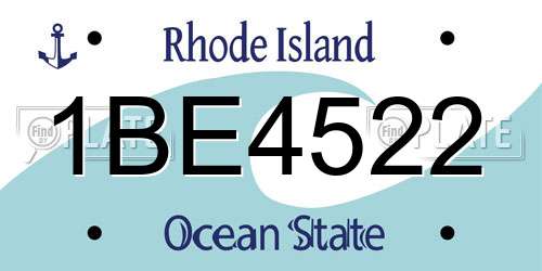 1BE4522 Rhode Island License Plate