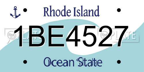 1BE4527 Rhode Island License Plate