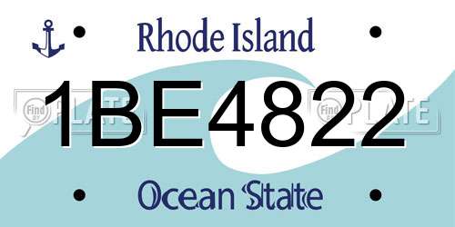 1BE4822 Rhode Island License Plate