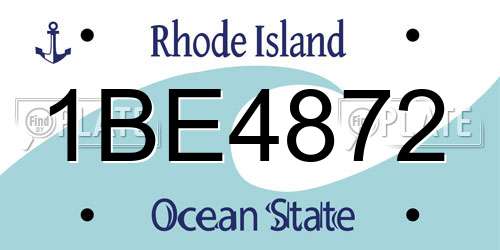 1BE4872 Rhode Island License Plate