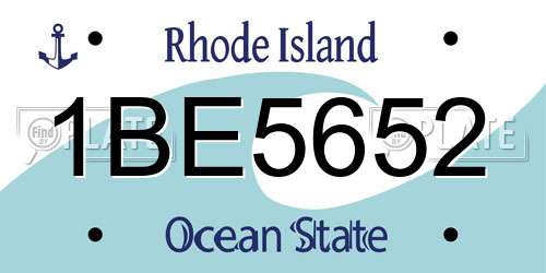 1BE5652 Rhode Island License Plate