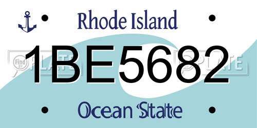 1BE5682 Rhode Island License Plate