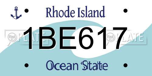 1BE617 Rhode Island License Plate