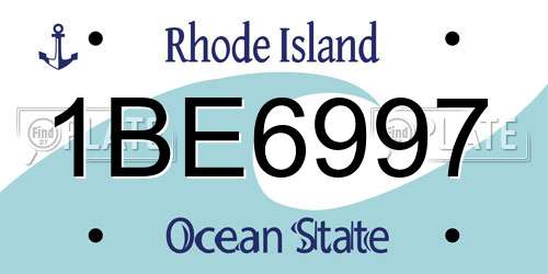 1BE6997 Rhode Island License Plate