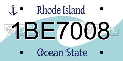1BE7008 Rhode Island License Plate