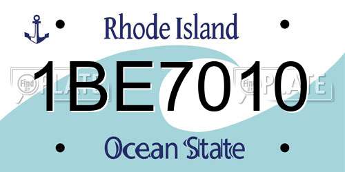 1BE7010 Rhode Island License Plate
