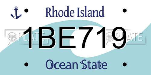 1BE719 Rhode Island License Plate