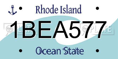 1BEA577 Rhode Island License Plate