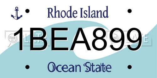 1BEA899 Rhode Island License Plate