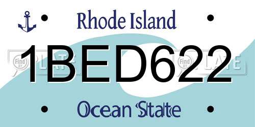 1BED622 Rhode Island License Plate