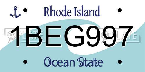 1BEG997 Rhode Island License Plate