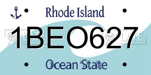 1BEO627 Rhode Island License Plate