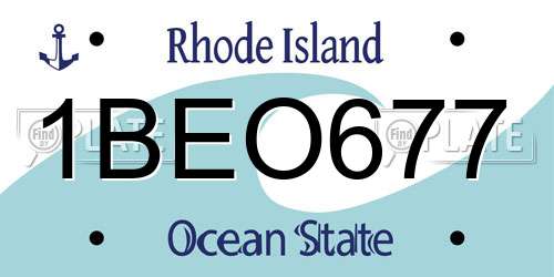 1BEO677 Rhode Island License Plate