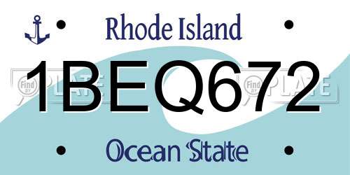 1BEQ672 Rhode Island License Plate