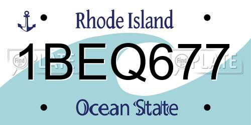 1BEQ677 Rhode Island License Plate