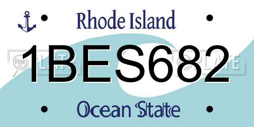 1BES682 Rhode Island License Plate