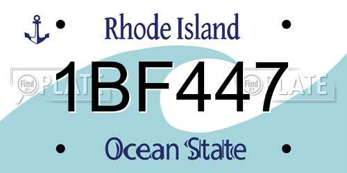 1BF447 Rhode Island License Plate