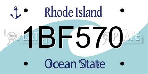 1BF570 Rhode Island License Plate