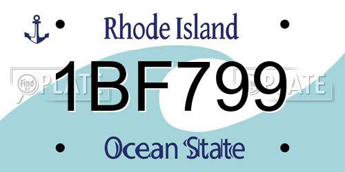 1BF799 Rhode Island License Plate