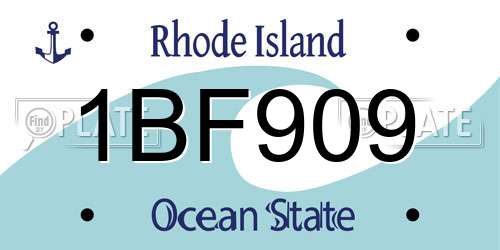 1BF909 Rhode Island License Plate