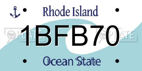 1BFB70 Rhode Island License Plate