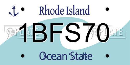1BFS70 Rhode Island License Plate
