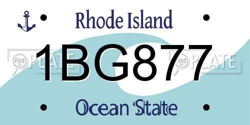 1BG877 Rhode Island License Plate