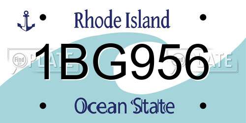 1BG956 Rhode Island License Plate