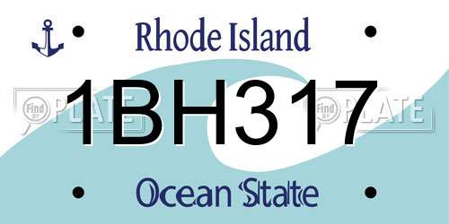 1BH317 Rhode Island License Plate