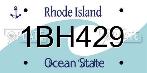 1BH429 Rhode Island License Plate