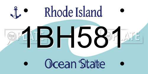 1BH581 Rhode Island License Plate