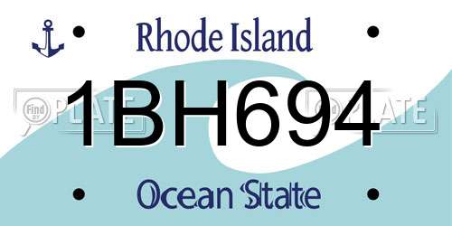 1BH694 Rhode Island License Plate