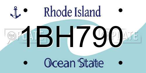 1BH790 Rhode Island License Plate