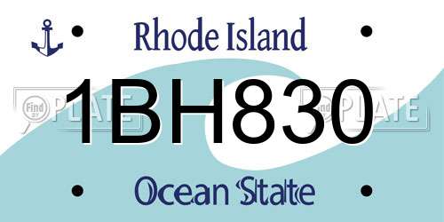 1BH830 Rhode Island License Plate
