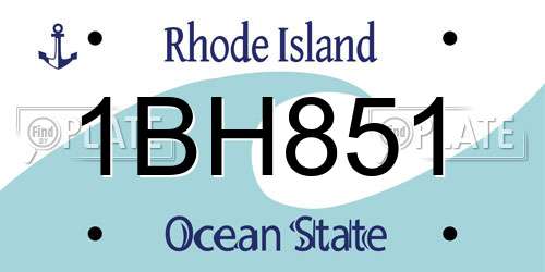 1BH851 Rhode Island License Plate