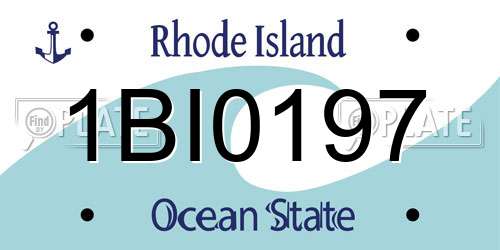 1BI0197 Rhode Island License Plate