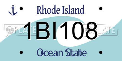 1BI108 Rhode Island License Plate