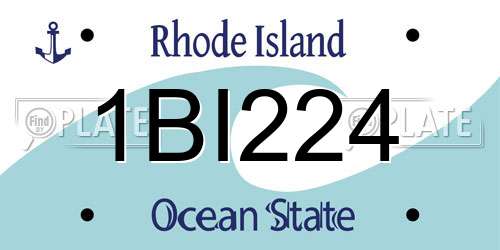 1BI224 Rhode Island License Plate