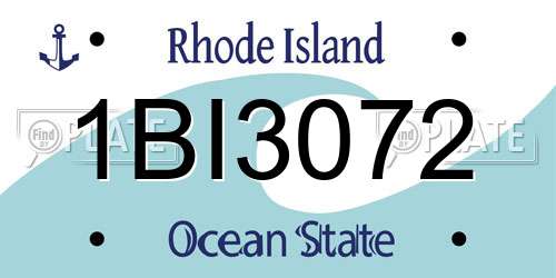 1BI3072 Rhode Island License Plate