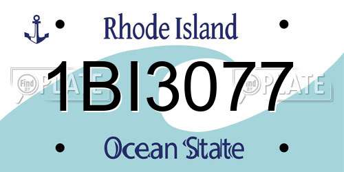 1BI3077 Rhode Island License Plate