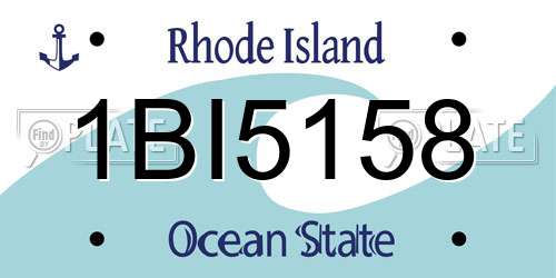 1BI5158 Rhode Island License Plate