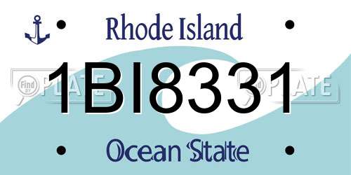 1BI8331 Rhode Island License Plate