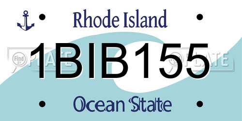 1BIB155 Rhode Island License Plate