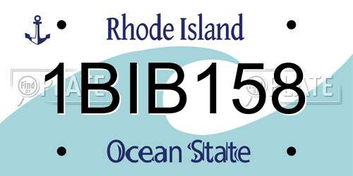 1BIB158 Rhode Island License Plate