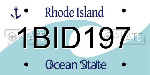 1BID197 Rhode Island License Plate
