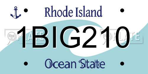 1BIG210 Rhode Island License Plate
