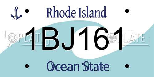 1BJ161 Rhode Island License Plate