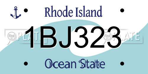1BJ323 Rhode Island License Plate