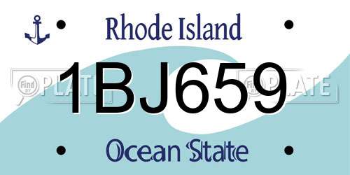 1BJ659 Rhode Island License Plate